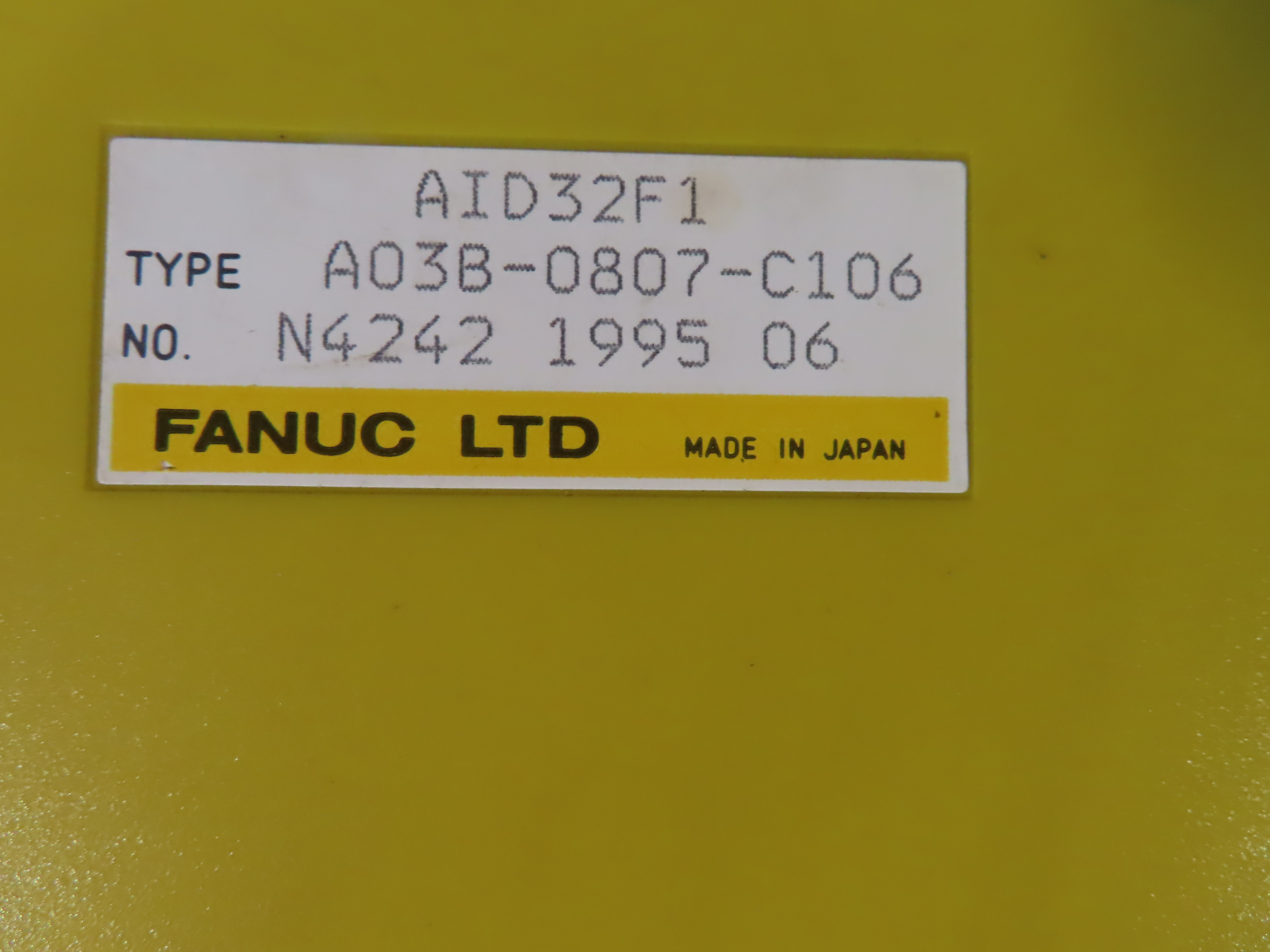Details about   Fanuc Input Module A03B-0807-C106 Aid32F1 A03B0807C106 Aid32F1 60Days Warranty 
