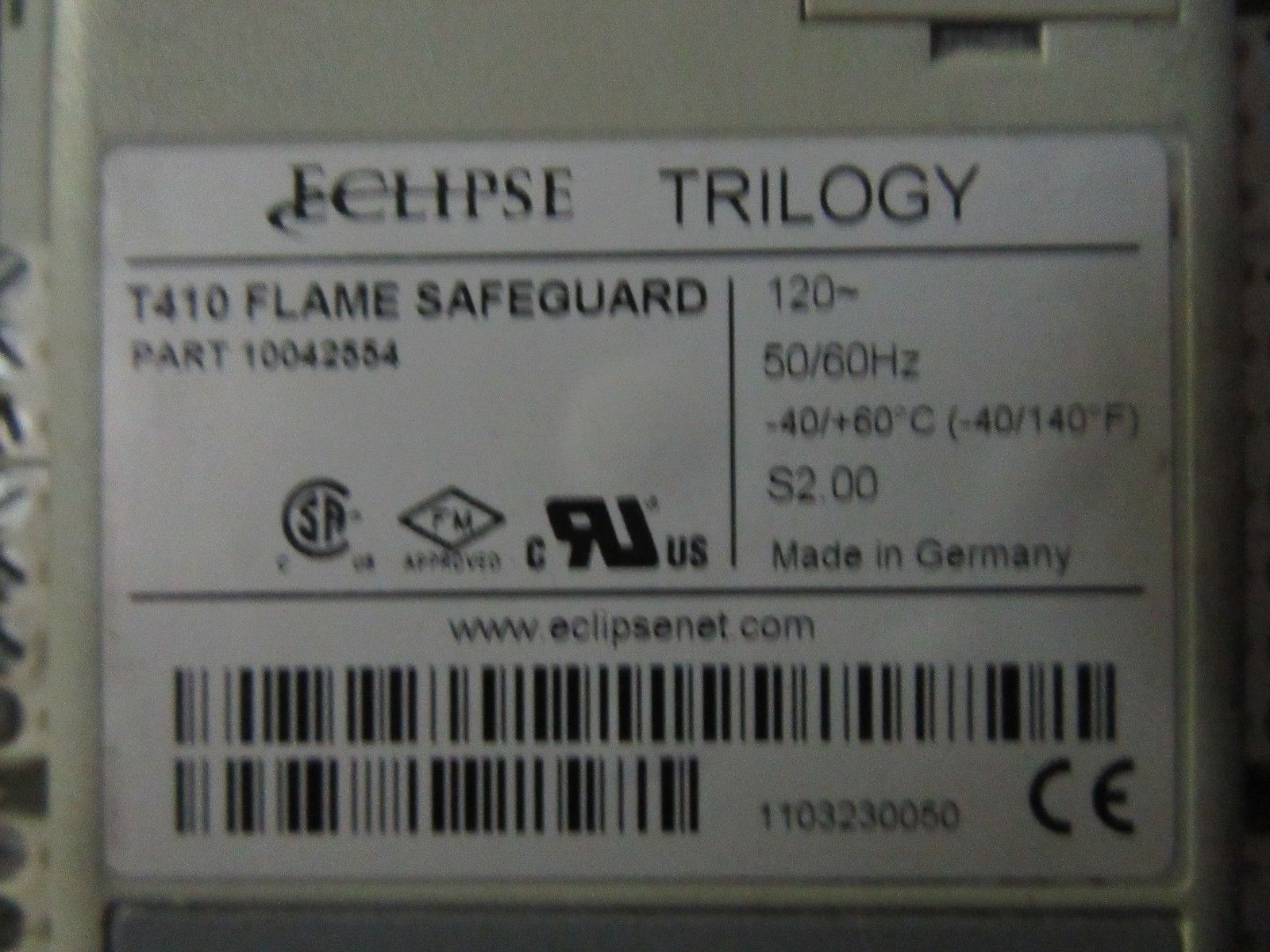 Eclipse Trilogy T410 Flame Safeguard 10042554 Lot of three modules 