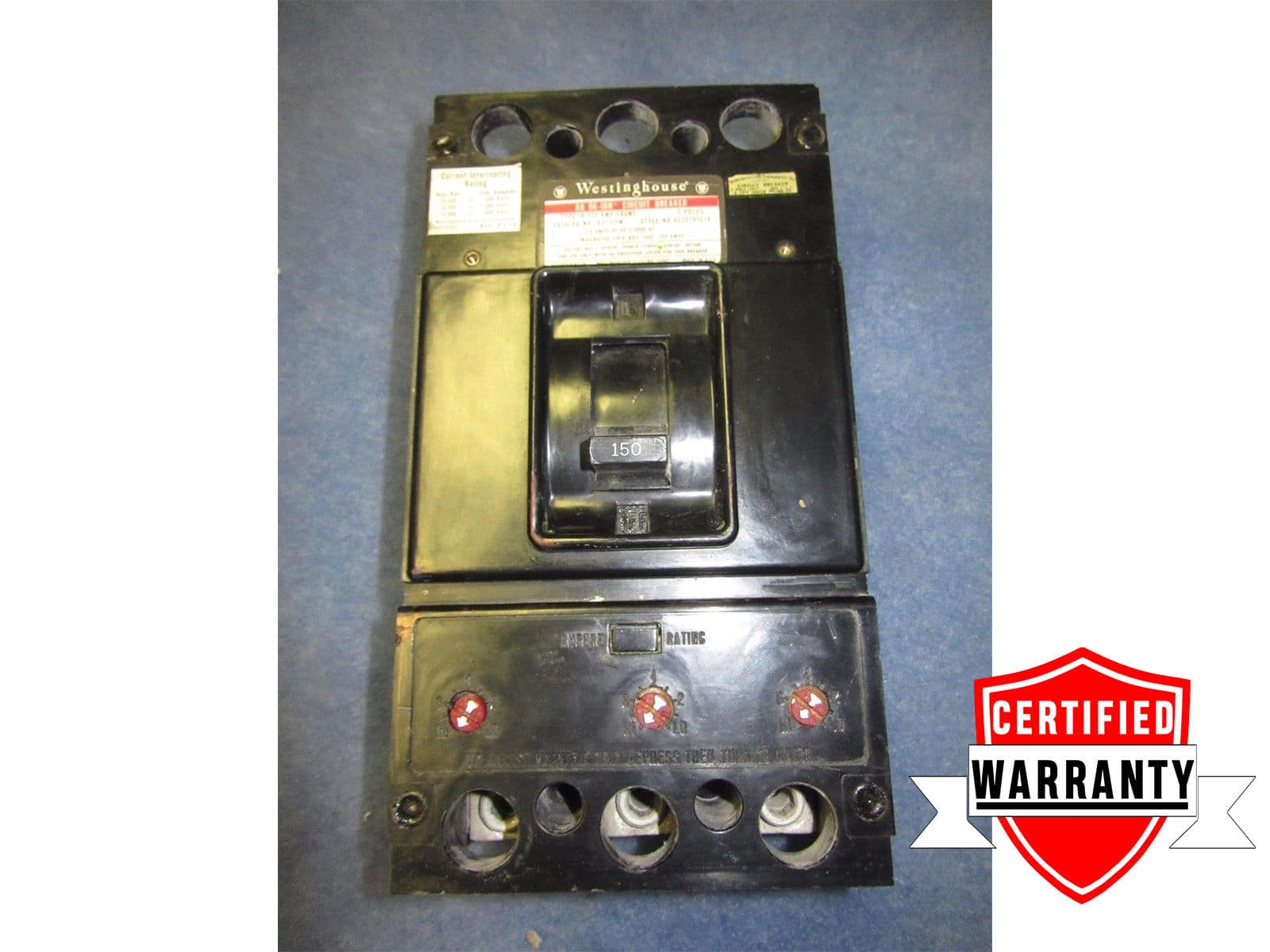 Details about   WESTINGHOUSE FD3150LSS02 150 A CIRCUIT BREAKER 600V 3-P RECONDITIONED 